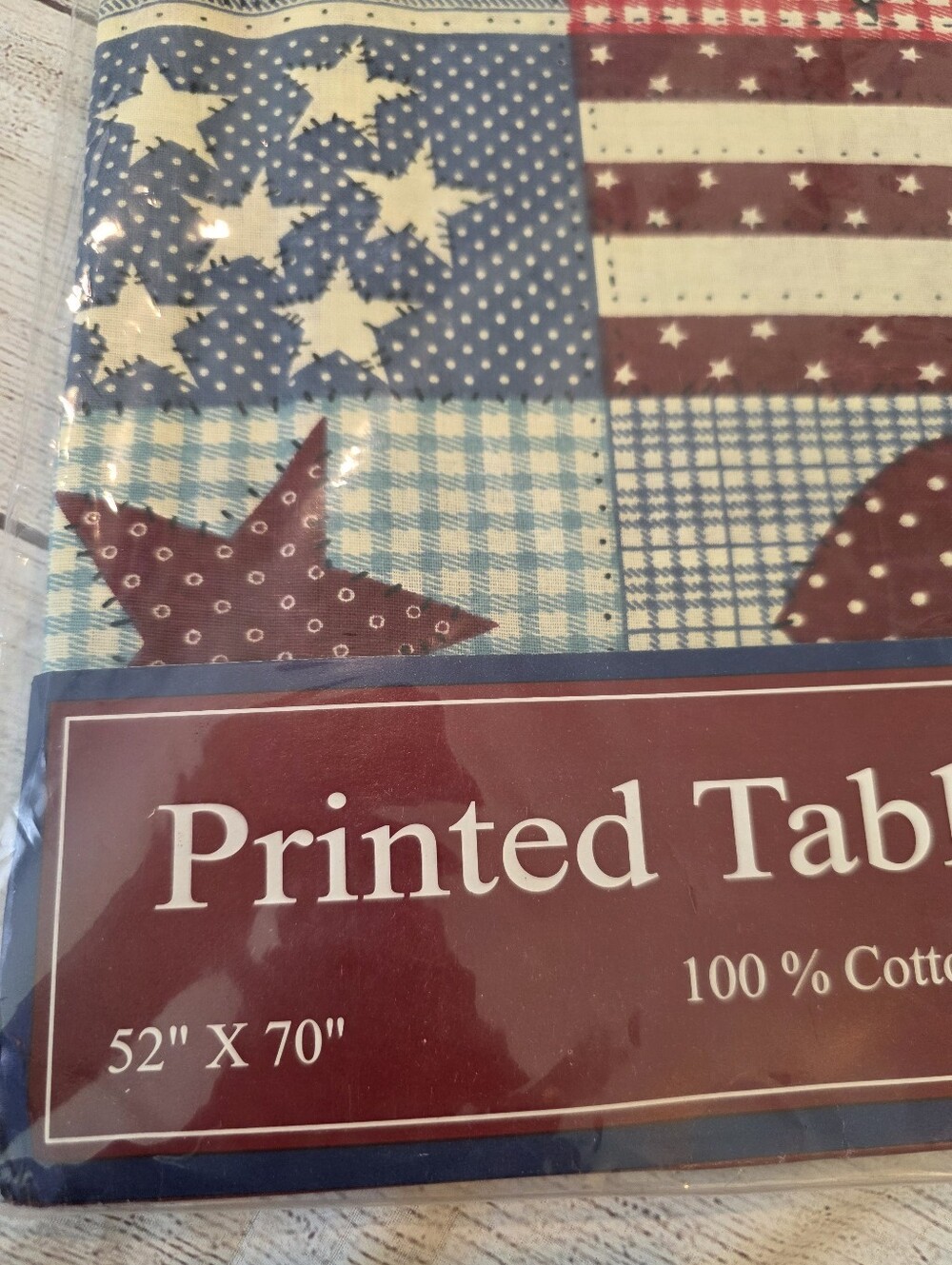 Nantucket Distributing 100% Cotton Americana Patriotic Country Table Cloth 52x70 - Picture 4 of 4